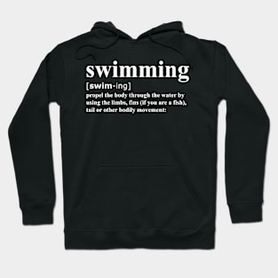 Swimming Dictionary definition white Hoodie